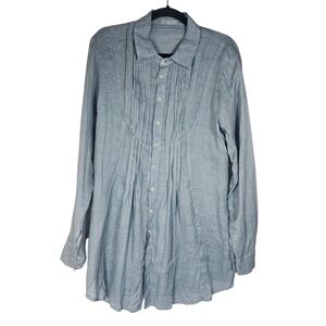 CP Shades 100% Linen, Lined Pin-tuck Shirt/Dress Size‎ M